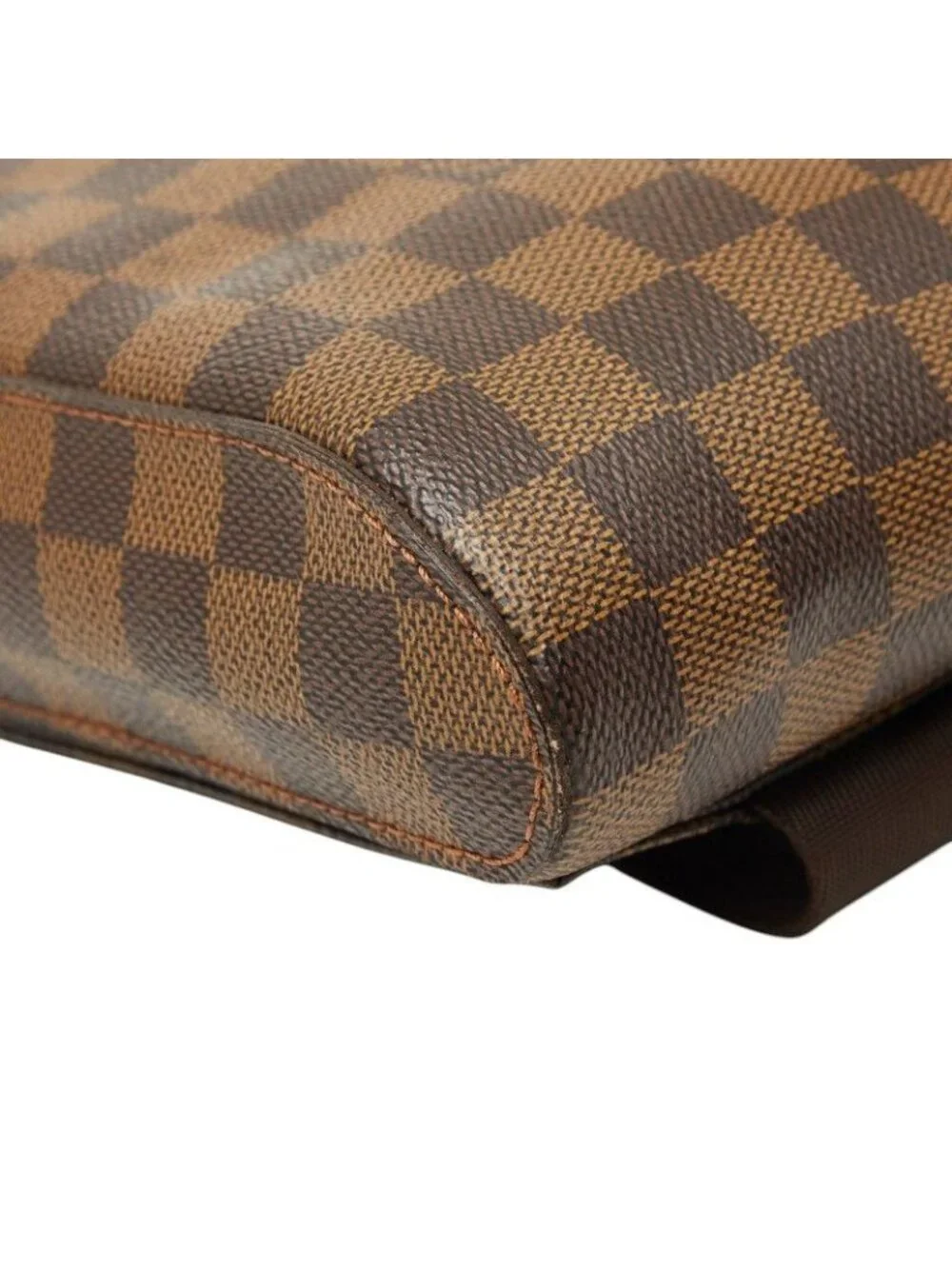 Louis Vuitton Damier Geronimos Shoulder Bag Brown Leather